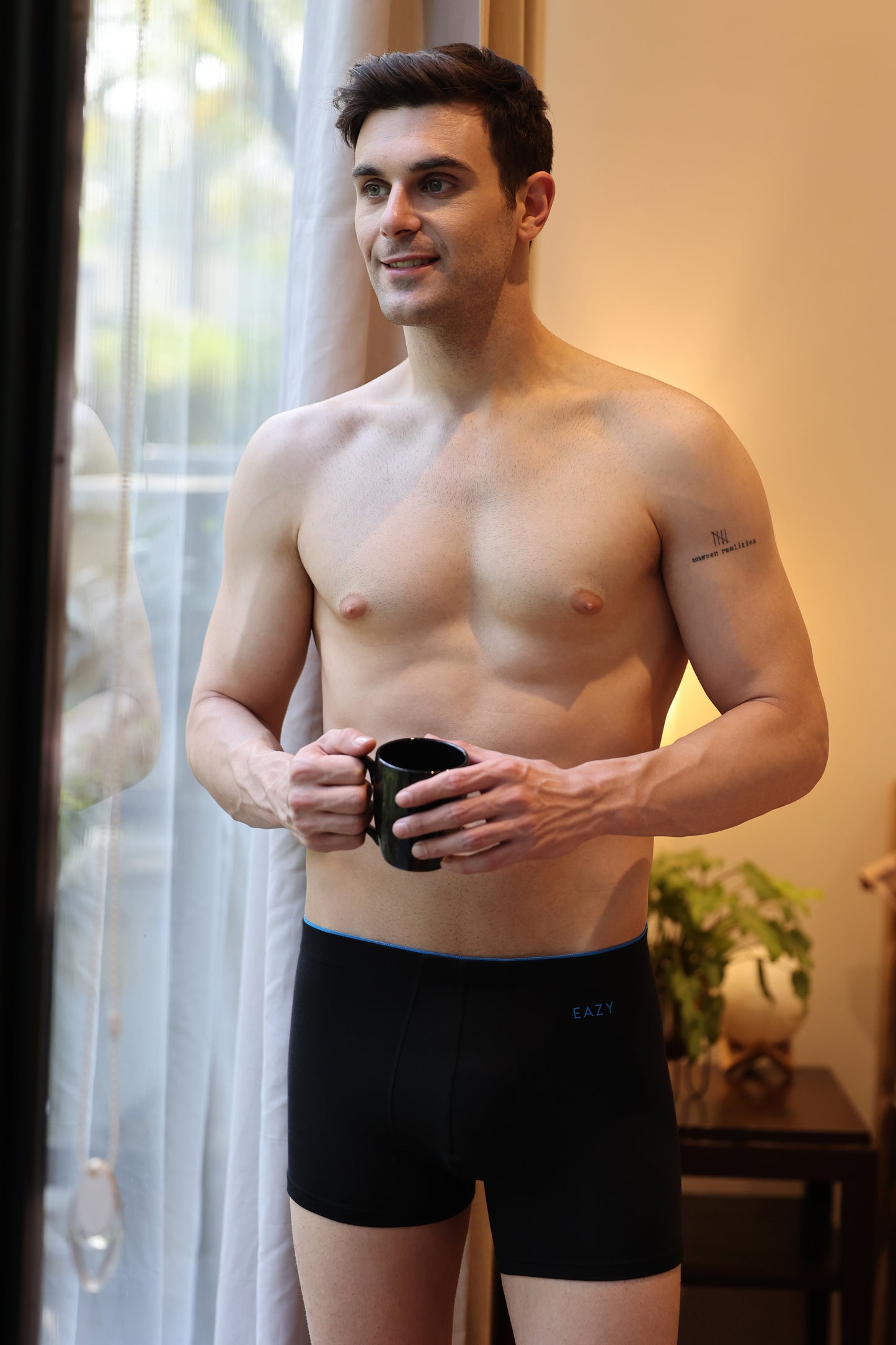 Men’s Fine Line Luxury Fit Trunk – Ultra-Soft Lenzing Micro Modal Fabric – Midnight Black