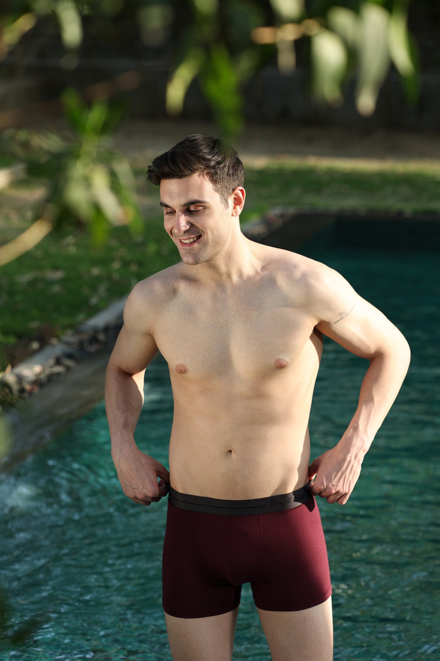 Men’s Luxury Fit Trunk – Ultra-Soft Lenzing Micro Modal Fabric – Garnet Wine