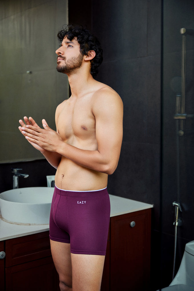 Men’s Fine Line Luxury Fit Trunk – Ultra-Soft Lenzing Micro Modal Fabric – Garnet Wine