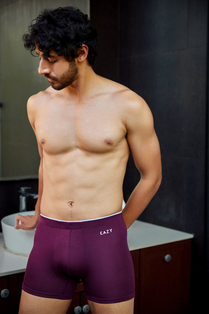 Men’s Fine Line Luxury Fit Trunk – Ultra-Soft Lenzing Micro Modal Fabric – Garnet Wine