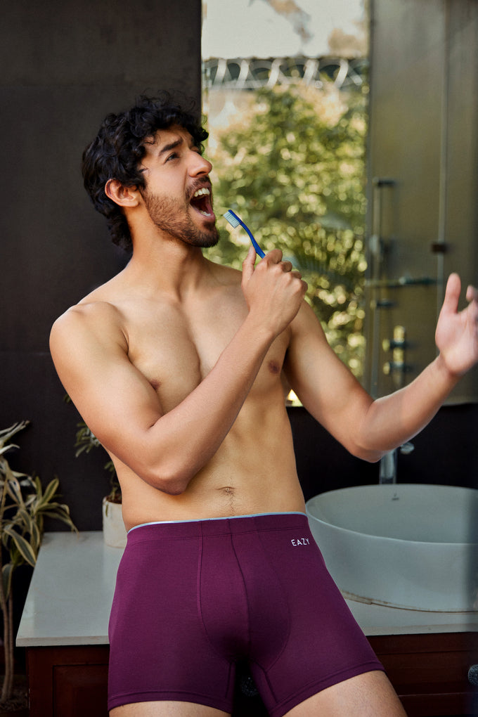 Men’s Fine Line Luxury Fit Trunk – Ultra-Soft Lenzing Micro Modal Fabric – Garnet Wine