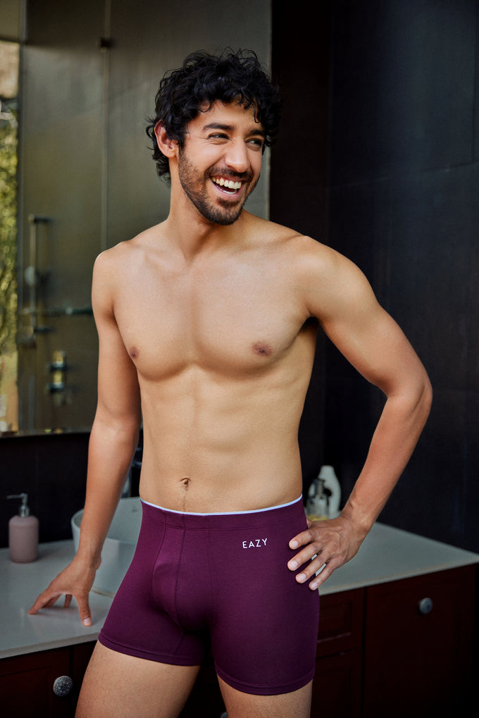 Men’s Fine Line Luxury Fit Trunk – Ultra-Soft Lenzing Micro Modal Fabric – Garnet Wine