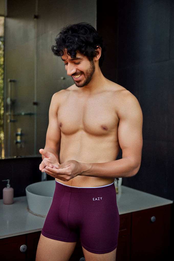 Men’s Fine Line Luxury Fit Trunk – Ultra-Soft Lenzing Micro Modal Fabric – Garnet Wine