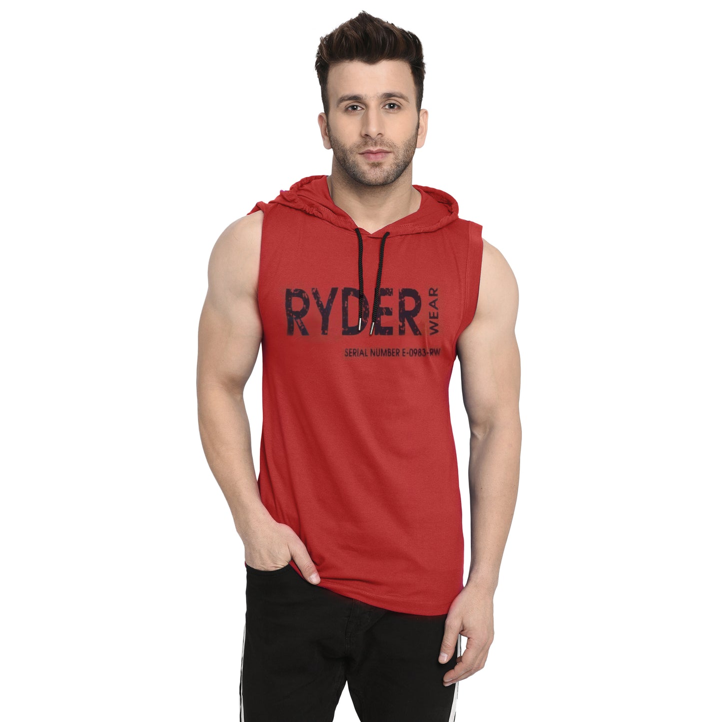 Men's Electro Hoodie - Regular Fit Rich Cotton - Rebel Red