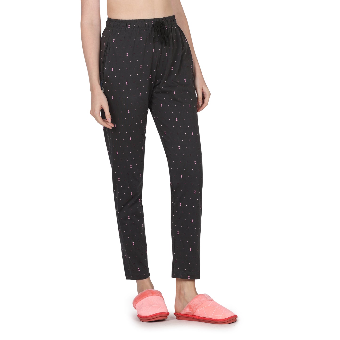 Eazy Women's Printed Lower - Pack of 5 - Black, Bright Red, Charcoal Grey, Pine Green & Light Pink